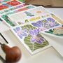 Colourful Linocut Birth Flower Notecards Set Of 12, thumbnail 10 of 10