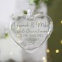 First Married Christmas Glass Bauble Keepsake, thumbnail 8 of 12