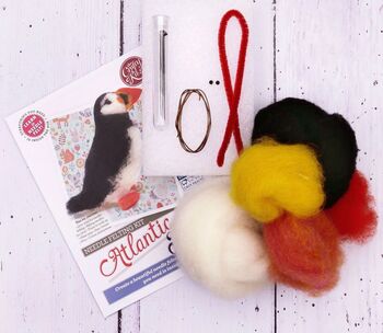 Atlantic Puffin Needle Felting Craft Kit, 2 of 3