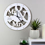 Personalised Mr And Mrs Wooden Clock, thumbnail 1 of 3