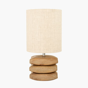 Natural Mango Wood Three Pebble Table Lamp, 2 of 9