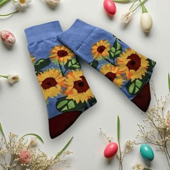 Novelty Fun Socks Size Five To Nine ~ Sunflowers, 4 of 5