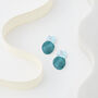 Hammered Textured Two Tone Turquoise Double Disc Earrings, thumbnail 3 of 3