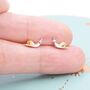 Tiny Little Snail Stud Earrings In Sterling Silver, thumbnail 2 of 11