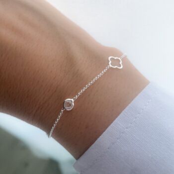 Delicate Personalised Clover Bracelet, 2 of 3