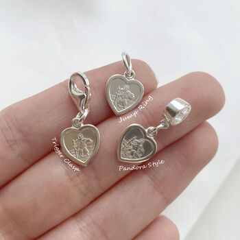 Silver Heart St Christopher Charm, 2 of 4