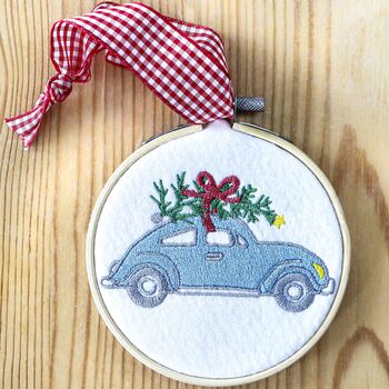 Cute Christmas Tree Embroidered Hanging Decoration, 2 of 3