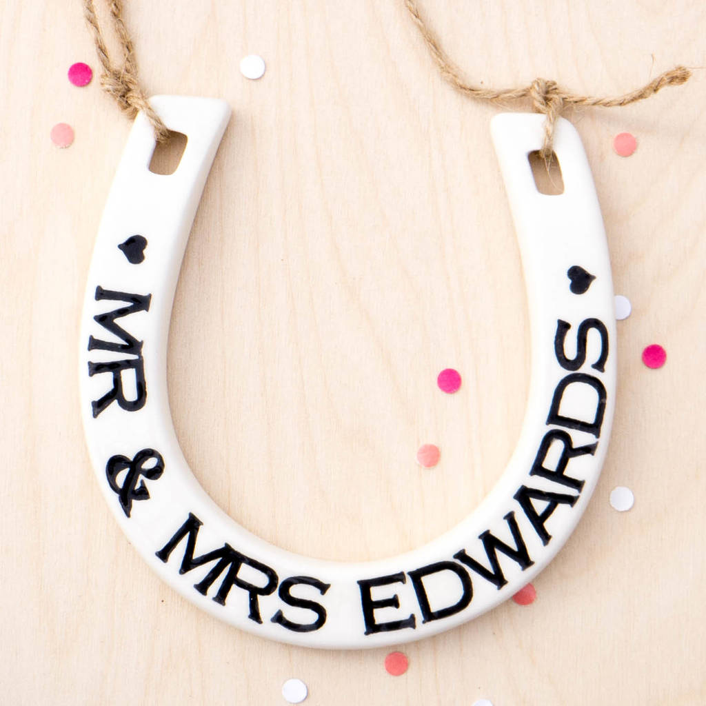 Personalised Ceramic Wedding Horseshoe By Kate Charlton Ceramics