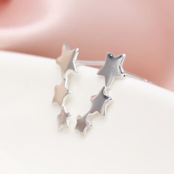 Sterling Silver Star Climber Earrings, 2 of 5