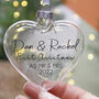 First Married Christmas Glass Bauble Keepsake, thumbnail 12 of 12