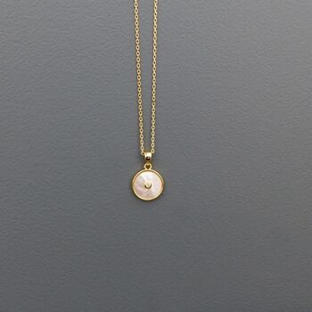 Mother Of Pearl Disc Necklace, 5 of 6