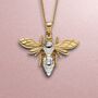 9ct Mixed Gold Bee Necklace, thumbnail 1 of 8