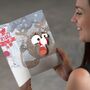Funny Christmas Card With Chaotic Screaming, Shaking And Light Up Rudolph, thumbnail 5 of 12
