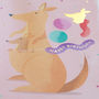 Kangaroo Balloons Gold Foil Greeting Card, thumbnail 3 of 3