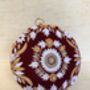 Maroon Floral Velvet Round Clutch, thumbnail 2 of 6