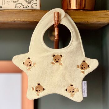 Baby Bib With Embroidered Teddy Bears, 2 of 5