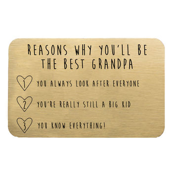 Grandad To Be Personalised Reasons Why Wallet Card, 5 of 9