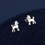 Sterling Silver Poodle Dog Stud Earrings, thumbnail 1 of 12