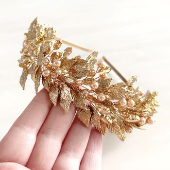 Gold Bohemian Bridal Headband, 6 of 7