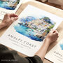 Italy Travel Destination Poster For The Amalfi Coast, thumbnail 1 of 7