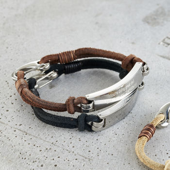 Personalised Men’s Leather Cord Bracelet, 4 of 6