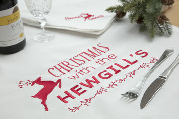 Personalised Organic Christmas Dinner Tablecloth, 2 of 4