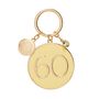 60th Birthday Keyring – Gold And Yellow Confetti Number Keychain Gift, thumbnail 1 of 2