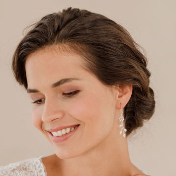 Pearl Flower Vine Bridal Earrings – Handmade In Bath, 2 of 5