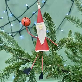 Personalised Santa Basketball Christmas Bauble, 2 of 3