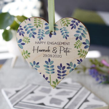 Happy Engagement Wooden Heart Decoration Gift, 9 of 12