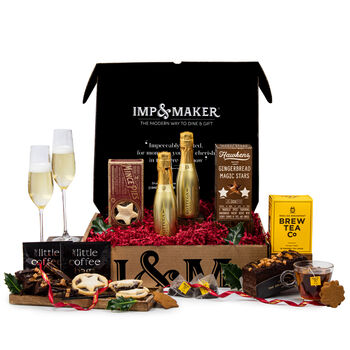 Christmas Afternoon Tea And Fizz Gift Hamper, 2 of 2