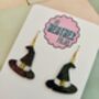 Witch's Hat Glitter Resin Earrings / Halloween Jewellery / Gothic Style Jewellery Shimmering Midnight Glitter / Gift For Witches, thumbnail 5 of 5