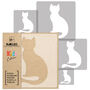 Reusable Plastic Stencils Five Pcs Cats With Brushes, thumbnail 2 of 5