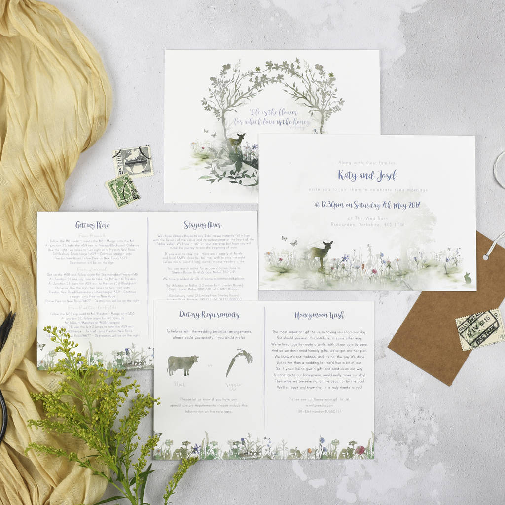 'wildflower' wedding invitations by julia eastwood | notonthehighstreet.com