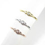 Three Stones Rings, Rose Or Gold Vermeil 925 Silver, thumbnail 4 of 10