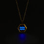Aquarius Zodiac Glowing Pendant Necklace With Uv Keyring Torch, thumbnail 10 of 12