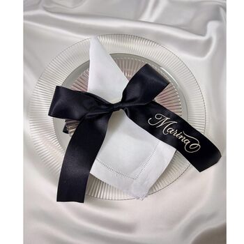 Personalised Embroidered Satin Ribbon Bow Place Cards, 3 of 6