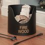 Traditional Fire Wood Bucket With Tools, thumbnail 3 of 7