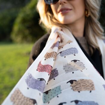 Colourful Sheep Print Scarf In Personalised Gift Box, 8 of 8