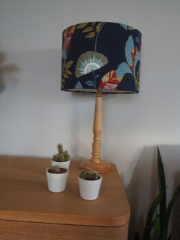 Dark Blue Exotic Floral Lampshade, 3 of 6