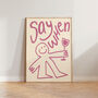 Say When Doodle Funny Wine Wall Art Print, thumbnail 7 of 11