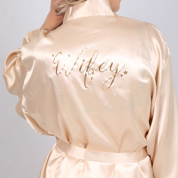 Wifey Star Dressing Gown Robe, 2 of 2
