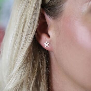 Sterling Silver Starfish Stud Earrings, 7 of 11