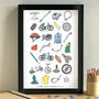 Cycling Alphabet Art Print Unframed, thumbnail 2 of 4