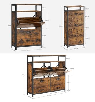 Shoe Cabinet Hallway Shoe Box Storage With Divider, 2 of 9