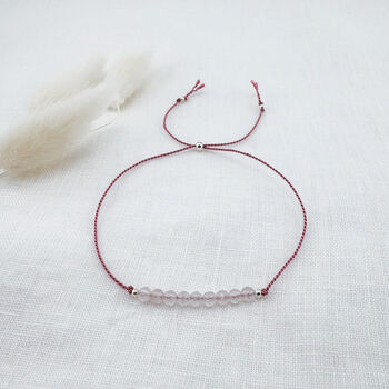 Rose Quartz Silk Bracelet, 2 of 5