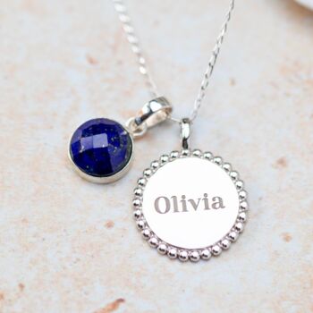 Personalised Lapis Lazuli Sterling Silver Necklace, 2 of 6