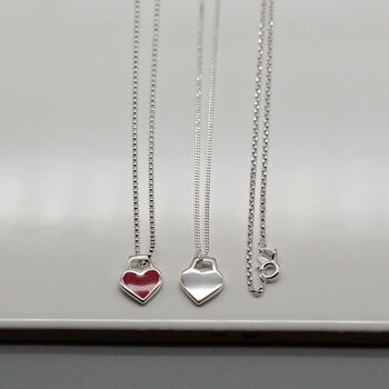 Personalised Sterling Silver Heart Charm Necklace, 8 of 9