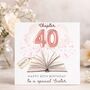 Sister 40th Birthday Card Personalised – Luxury Chapter Design With Optional Gems, thumbnail 3 of 3