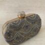 Gold Handcrafted Oval Clutch Bag, thumbnail 1 of 5